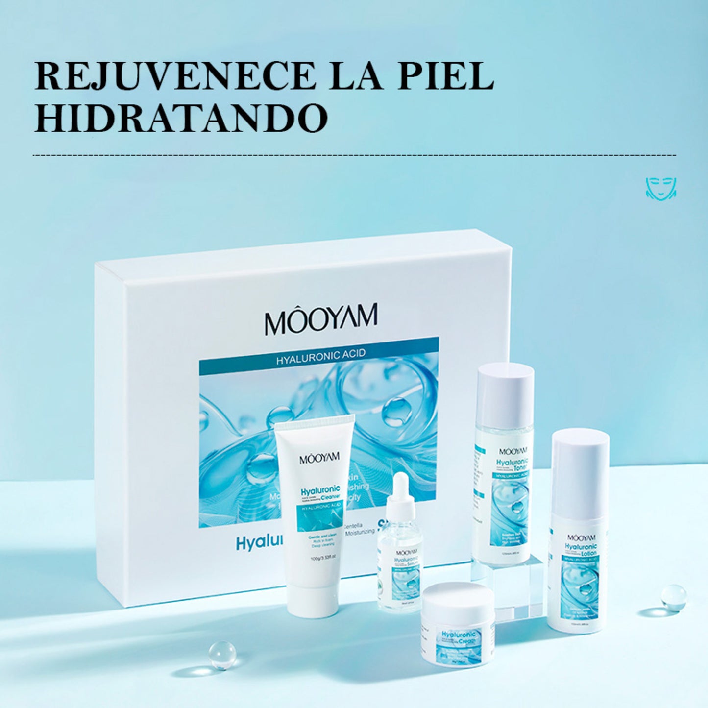 Set de Belleza con Ácido Hialurónico y Centella Asiática - 5 Productos